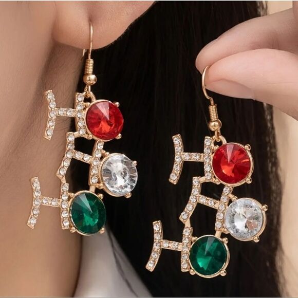 Ho Ho Ho Christmas Earrings - Picture 1 of 5